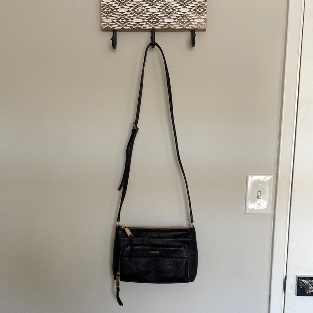 Calvin Klein Black Leather Crossbody Bag